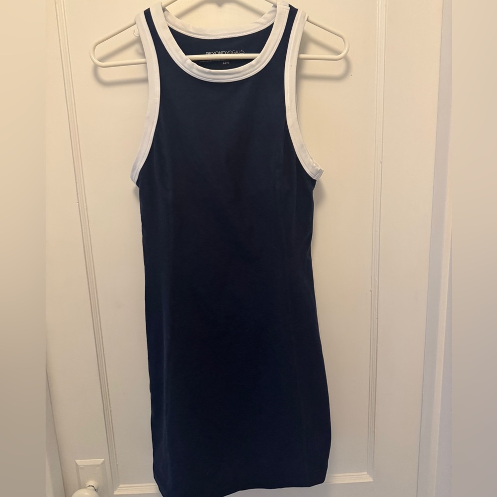 Beyond Yoga Spacedye Outlines Dress - navy and white